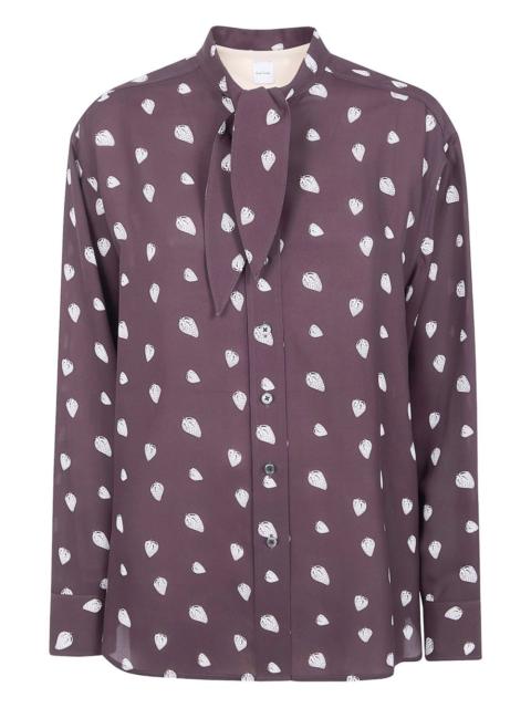 strawberry-print tie shirt