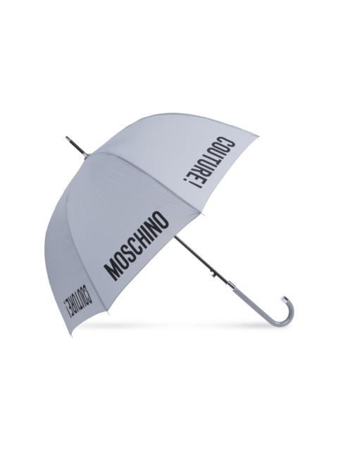 logo-print crook-handle umbrella