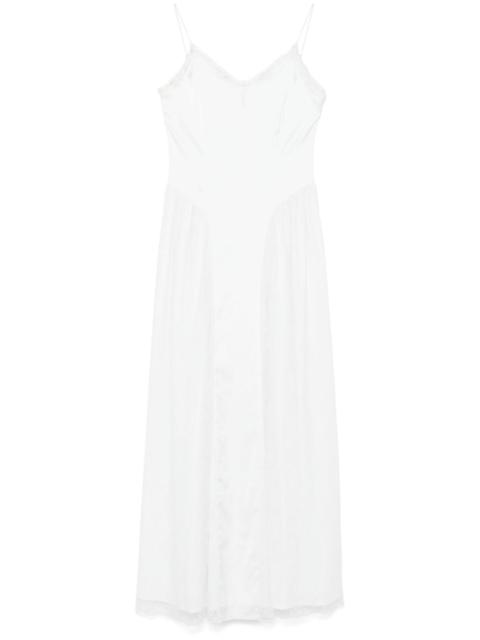 satin lace maxi dress