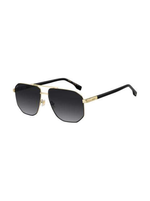 BLACK SUNGLASSES WITH GOLD-TONE TRIMS