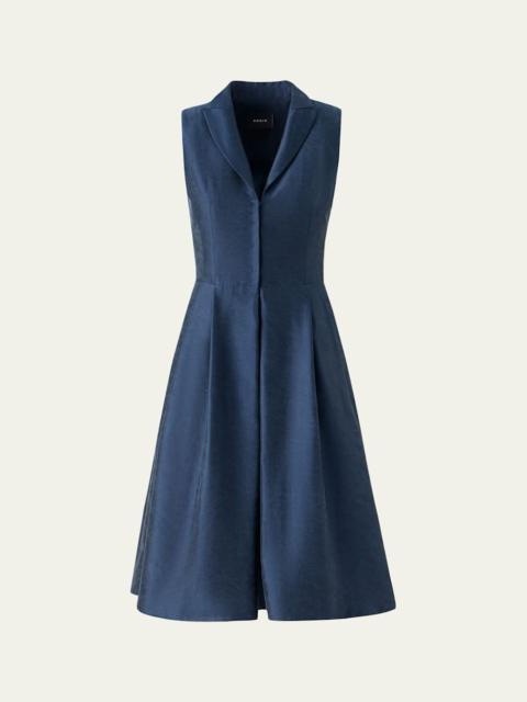 Sleeveless Silk Shantung Trench Dress