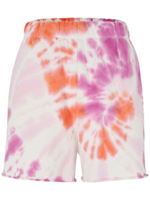 tie-dye print track shorts