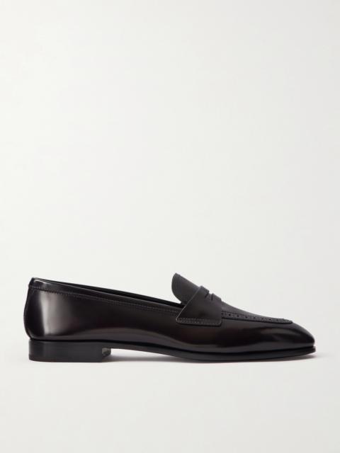 Onyx Perforated Leather Loafers