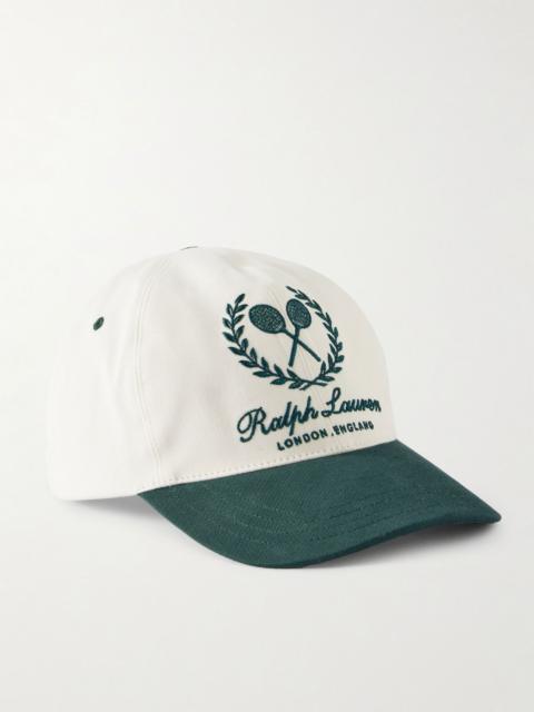 Logo-Embroidered Cotton-Blend Twill Baseball Cap Cream