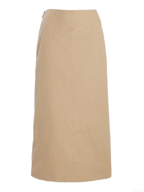The Avery Cotton Gabardine Midi Skirt khaki