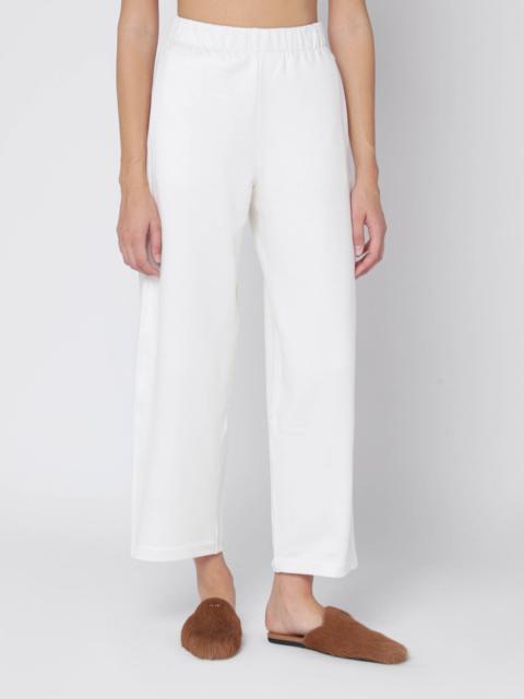 White silk blend trousers