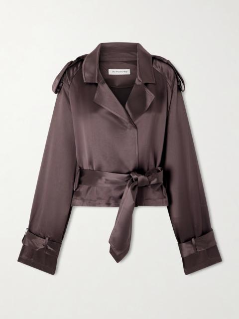 Simona Belted Satin Jacket