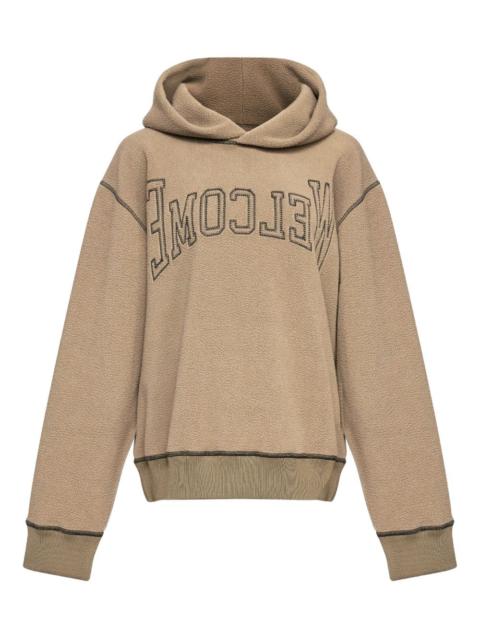 slogan-embroidered hoodie