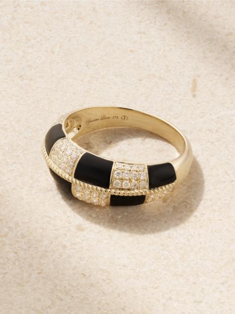 Alliance 9-karat Gold, Onyx And Diamond Ring