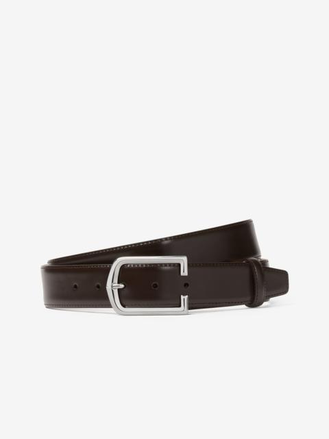 Dark brown brushed leather belt