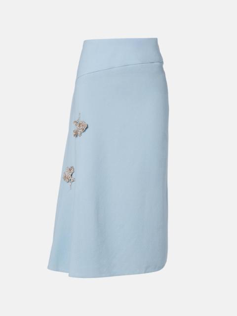 Virgin wool midi skirt