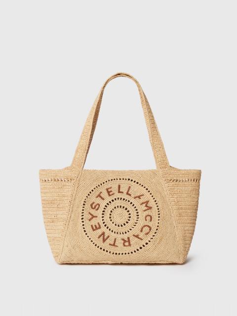 Logo Raffia Medium Tote Bag