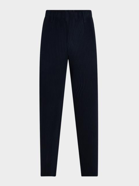 Men's Pleated Flat-Front Pants