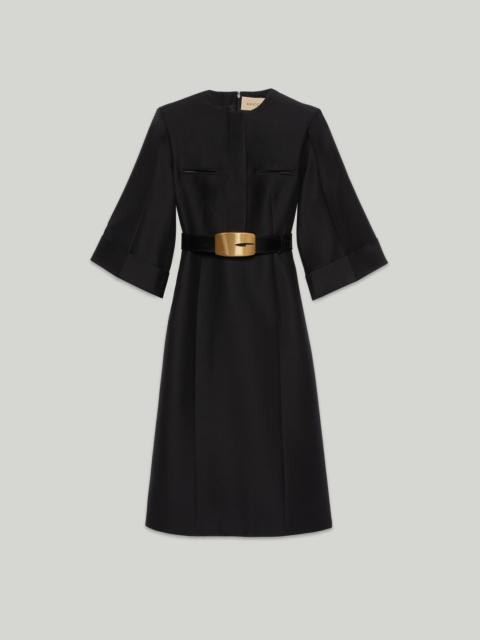 Soft wool silk midi dress