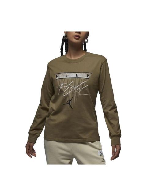 (WMNS) Air Jordan x Nike Long-Sleeve Graphic T-Shirt 'Olivegreen' FD7206-395