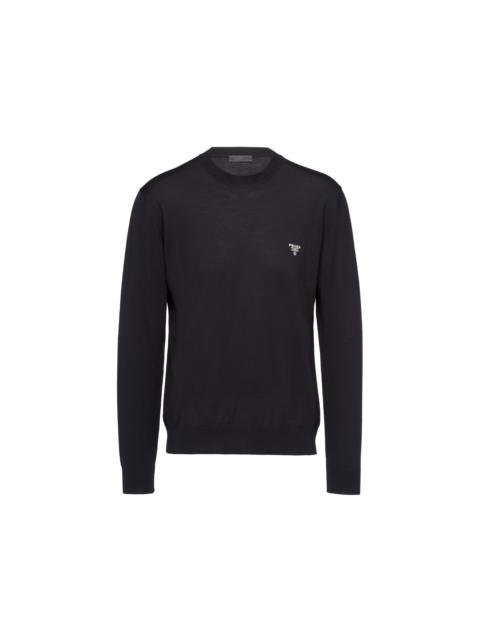 Superfine wool crew-neck sweater