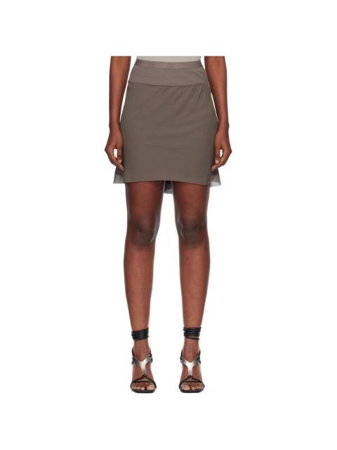 Gray Temple Short Bias Miniskirt