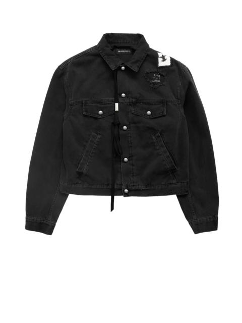 Ann Demeulemeester  Raf 5-Pockets Standard Blouson With Printed Patches Faded Grey