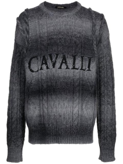 logo-print knit jumper