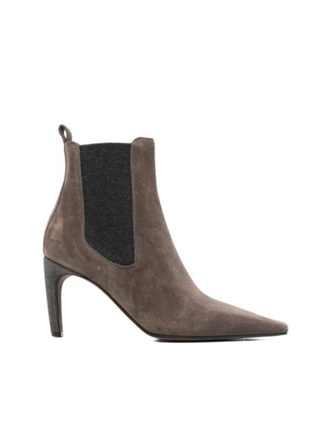 suede elastic-insert ankle boots