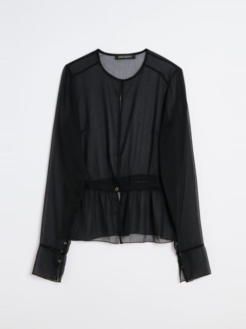 Our Legacy Waist Blouse Crinkle Black Veil Poly