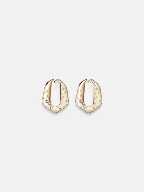 18kt gold earrings with diamonds