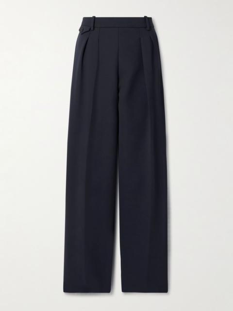 Dugan pleated crepe tapered pants Navy