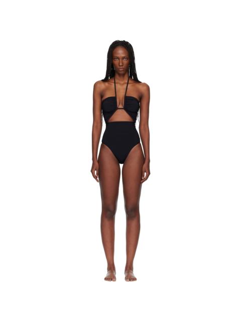 Black Temple Prong Bather Swimsuit