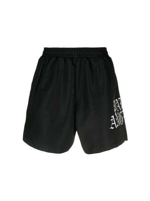 Palm Angels Hue Dothic Logo Shorts Black