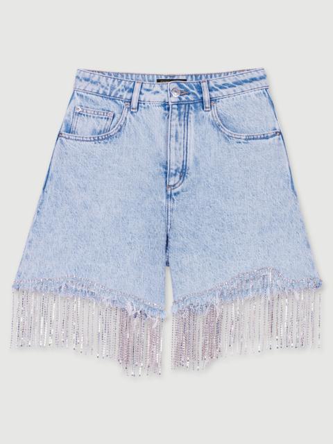 Rhinestone denim shorts