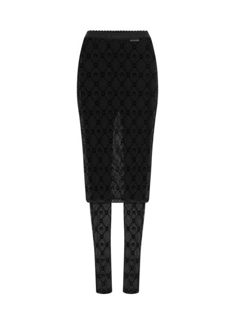 MOONOGRAM MESH FLOCK  PANT-SKIRT