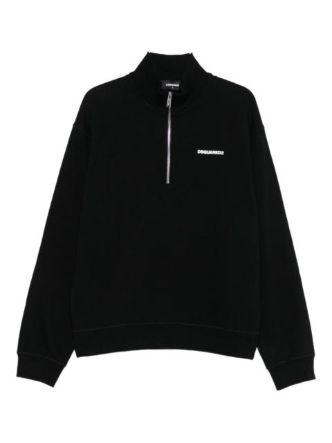 half-zip cotton sweatshirt