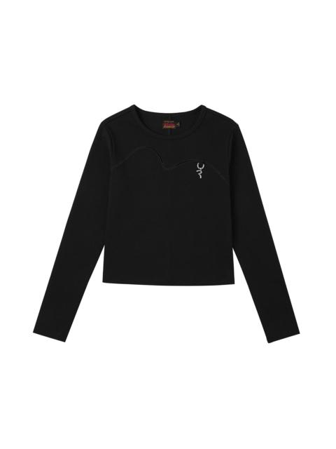 Seagull-shaped Cutout Design Fashion Fit Long-sleeve Top