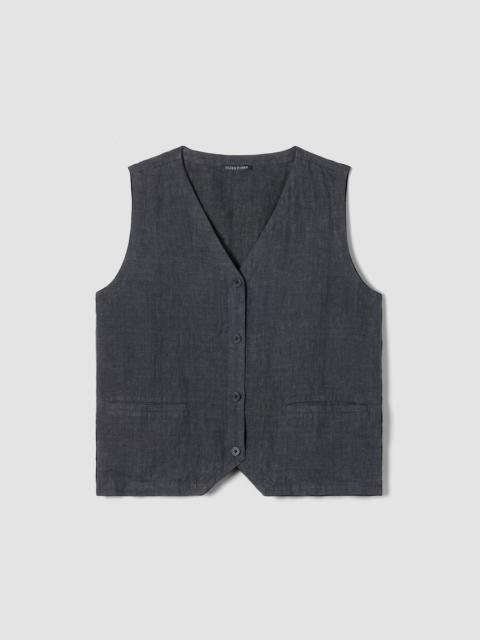 Washed Organic Linen Délavé Vest