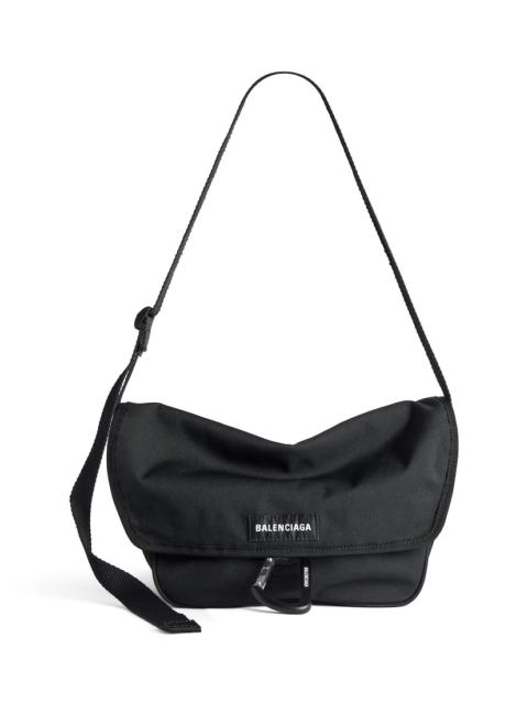 Men's Explorer Flap Messenger Bag Small in Black