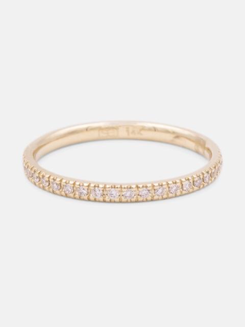 14kt yellow gold eternity ring with diamonds