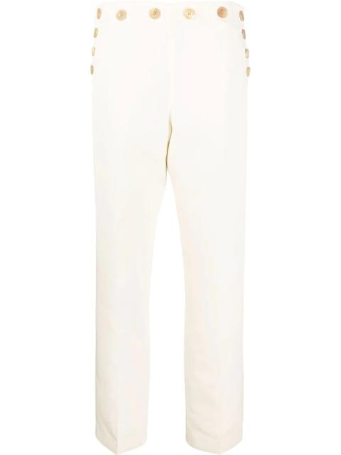 high-waist silk trousers