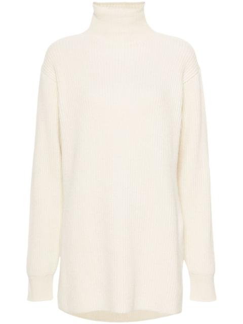 ribbed high-neck jumper