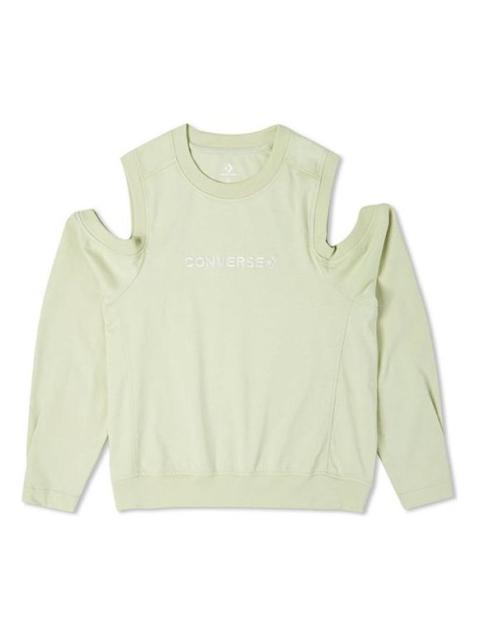 (WMNS) Converse Twisted Knits Cold Shoulder Top 'Light Green' 10023190-A03