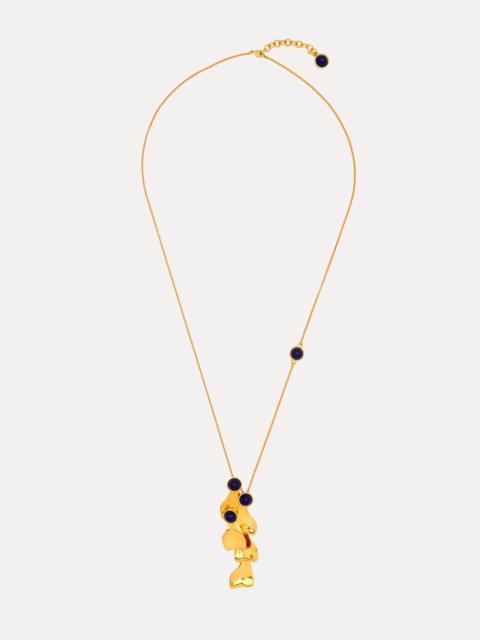 CABOCHON PETAL PENDANT NECKLACE