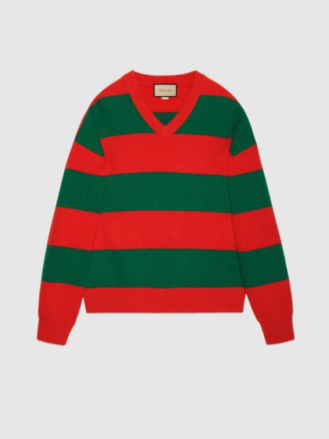 Felted wool striped sweater