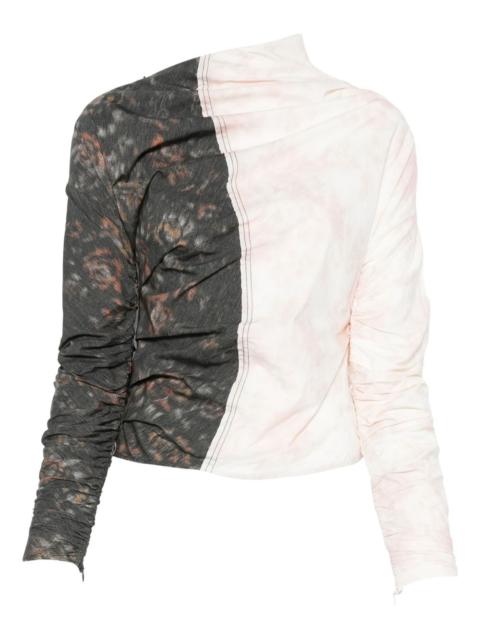 gathered panelled blouse