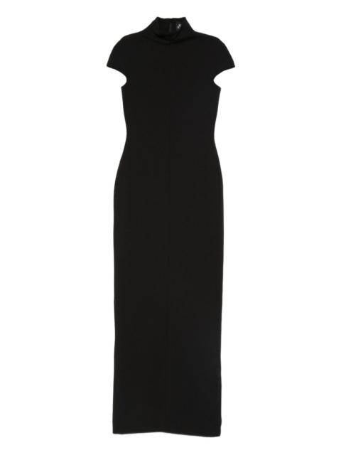 Lang high-neck short-sleeve maxi dress