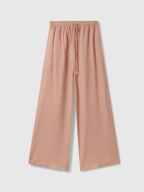 Lead-Free Crystal High-Rise Wide-Leg Pants