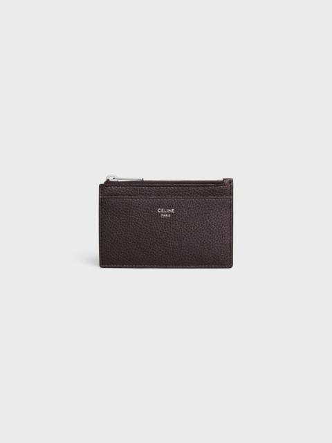 Zipped Card Holder IN GRAINED CALFSKIN