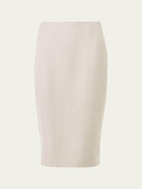 Cashmere Pepita Pencil Skirt