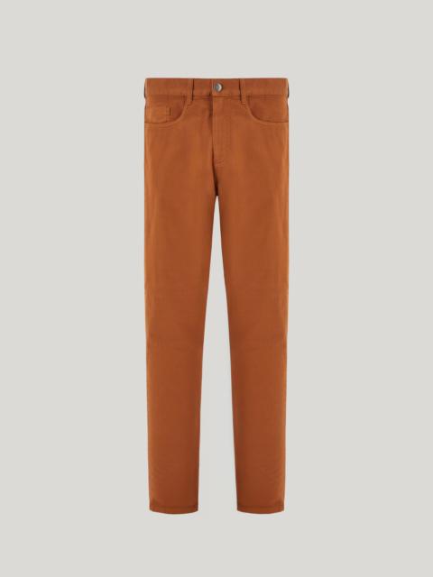 TERRACOTTA REGULAR FIT FIVE POCKET PANTS, MADE FROM COTTON MICROTWILL