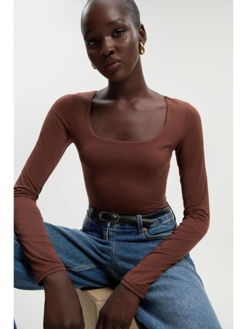 Scoop Neck Long Sleeve Contour Jersey Bodysuit