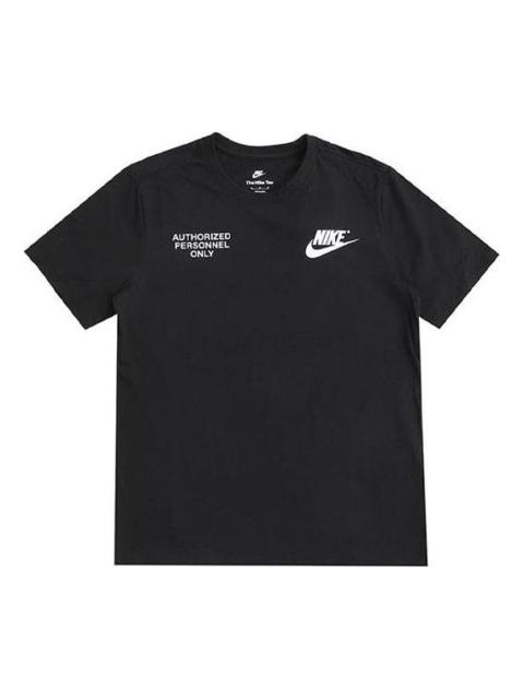 Nike SS22 Logo Printing Round Neck Short Sleeve Black DO8324-010