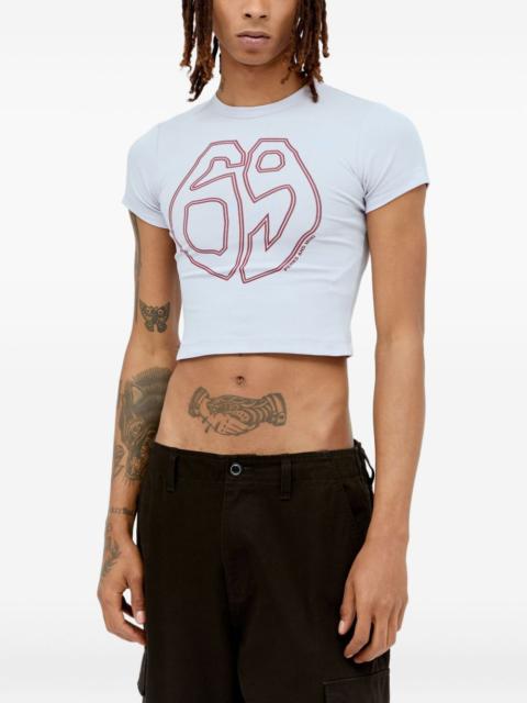 graphic-print cropped T-shirt